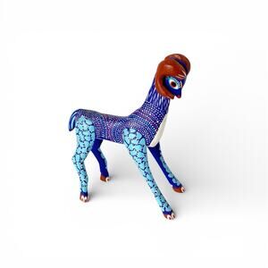 Mexican Folk Art Animal Oaxaca Alebrije Ram Figurine 6" Signed Baltazar